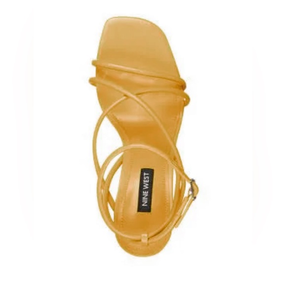 🌻 Nine West Strappy Yellow Leather Dress Sandals Sz 8 - Picture 3 of 10